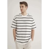 Mavi 0612512 0 Yaka Erkek Tshirt - Beyaz Cizgili