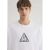 Mavi 0612524 0 Yaka Erkek Tshirt - Beyaz