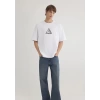 Mavi 0612524 0 Yaka Erkek Tshirt - Beyaz