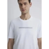 Mavi 0612647 0 Yaka Erkek Tshirt - Beyaz