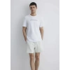 Mavi 0612647 0 Yaka Erkek Tshirt - Beyaz