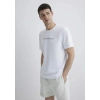 Mavi 0612647 0 Yaka Erkek Tshirt - Beyaz
