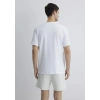 Mavi 0612647 0 Yaka Erkek Tshirt - Beyaz