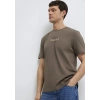 Mavi 0612732 0 Yaka Erkek Tshirt - Kahverengi