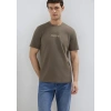 Mavi 0612732 0 Yaka Erkek Tshirt - Kahverengi