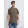 Mavi 0612732 0 Yaka Erkek Tshirt - Kahverengi