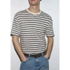 Mavi 0613166 0 Yaka Erkek Tshirt - Krem Cizgili