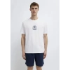Mavi 0613283 0 Yaka Erkek Tshirt - Beyaz