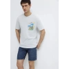 Mavi 0613321 0 Yaka Erkek Tshirt - Mavi