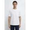Mavi 0613339 0 Yaka Erkek Tshirt - Beyaz