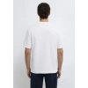 Mavi 0613339 0 Yaka Erkek Tshirt - Beyaz