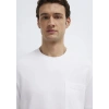 Mavi 0613339 0 Yaka Erkek Tshirt - Beyaz