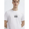 Mavi 0613364 0 Yaka Erkek Tshirt - Beyaz