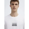 Mavi 0613364 0 Yaka Erkek Tshirt - Beyaz