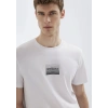Mavi 0613364 0 Yaka Erkek Tshirt - Beyaz