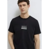 Mavi 0613364 0 Yaka Erkek Tshirt - Siyah