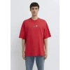 Mavi 0613376 0 Yaka Erkek Tshirt - Kirmizi