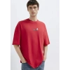 Mavi 0613376 0 Yaka Erkek Tshirt - Kirmizi