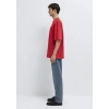 Mavi 0613376 0 Yaka Erkek Tshirt - Kirmizi