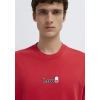 Mavi 0613376 0 Yaka Erkek Tshirt - Kirmizi