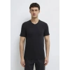 Mavi 061748 V Yaka Erkek Basic Tshirt - Siyah