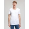 Mavi 062773 V Yaka Erkek Basic Tshirt - Beyaz