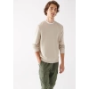 Mavi 065751 0 Yaka Erkek Sweat - Bej