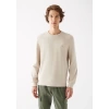 Mavi 065751 0 Yaka Erkek Sweat - Bej