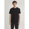 Mavi 066483 0 Yaka Erkek Tshirt - Siyah
