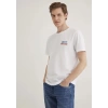 Mavi 066841 0 Yaka Erkek Tshirt - Beyaz