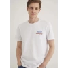 Mavi 066841 0 Yaka Erkek Tshirt - Beyaz