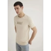 Mavi 066846 0 Yaka Erkek Tshirt - Bej