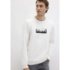 Mavi 0s10203 0 Yaka Erkek Sweat - Ekru