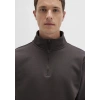 Mavi 0s10278 Yarim Fermuarli Erkek Sweat - Kahverengi