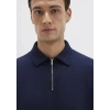 Mavi 0s10414 Yakali Fermuarli Erkek Uzun Kol Sweat - Lacivert