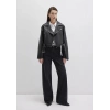 Mavi 1110375 Suni Deri Crop Kadin Ceket - Siyah