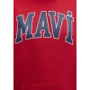 Mavi 1600361 Kapsonlu Yazili Kadın Sweat - Kirmizi