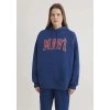 Mavi 1600361 Kapsonlu Yazili Kadin Sweat - Lacivert