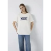 Mavi 1600843 0 Yaka Kadin Tshirt - Ekru