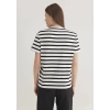 Mavi 1611360 0 Yaka Kadin Body - Beyaz Siyah Cizgili