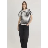 Mavi 1611360 0 Yaka Kadin Body - Beyaz Siyah Cizgili