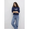 Mavi 168334 Kapsonlu Kadin Sweat - Lacivert