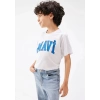 Mavi 6610030 0 Yaka Erkek Cocuk Tshirt - Beyaz