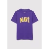 Mavi 6610030 0 Yaka Erkek Cocuk Tshirt - Mor