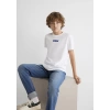 Mavi 66332620 0 Yaka Erkek Kiz Cocuk Tshirt - Beyaz