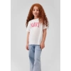 Mavi 7610109 0 Yaka Kiz Cocuk Tshirt - Beyaz