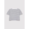 Mavi 7610280 0 Yaka Kiz Cocuk Tshirt - Beyaz Siyah