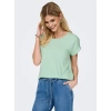 Only 15106662 Genis Yaka Kol Katlamali Kadın Body - Neon Yesil