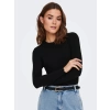 Only 15272215 0 Yaka Etek Ucu Buzgulu Kadın Body - Siyah