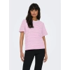 Only 15272227 0 Yaka Yatay Cizgili Kadin Body - Pembe Cizgili